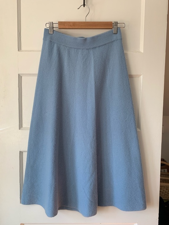 Gobi Dresses & Skirts - Soft Sky Blue A-Line Cashmere Skirt, Gobi